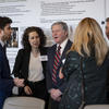 A group of people talking at the Innovation Nest Grand Opening on March 19, 2024